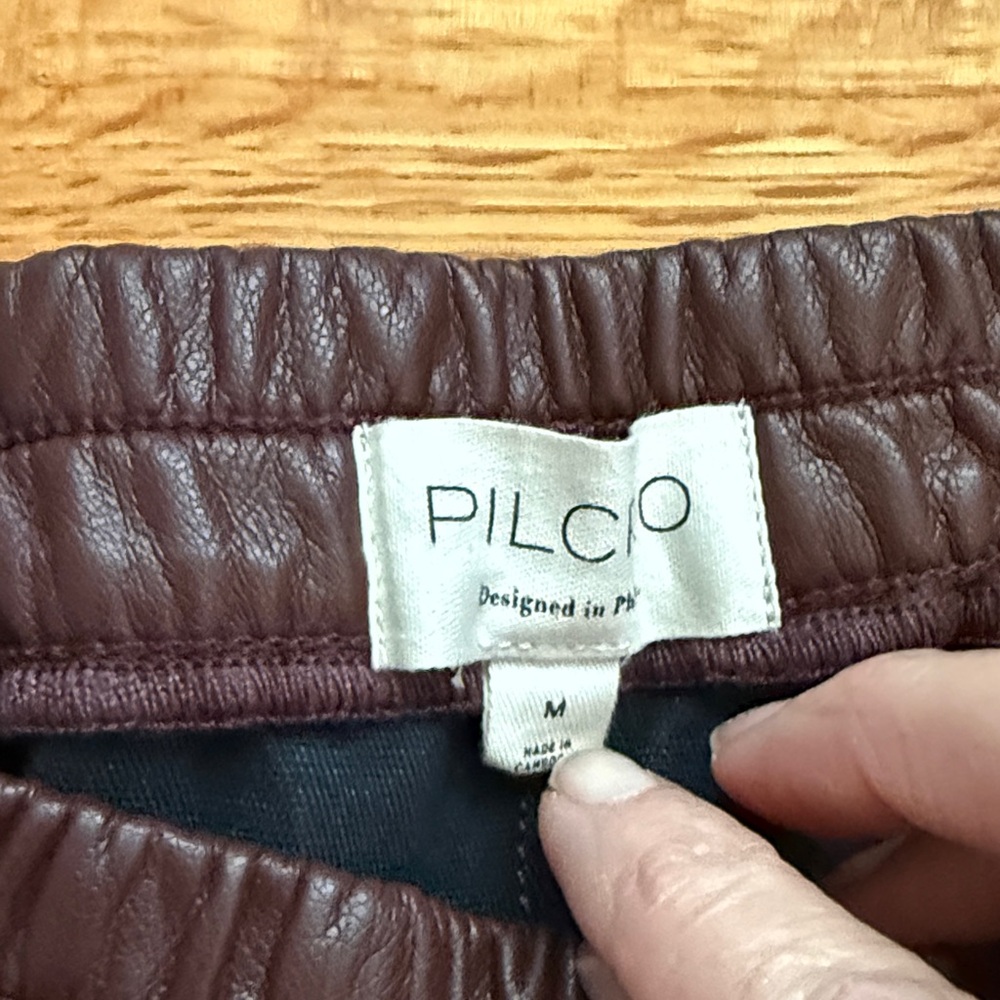 Anthropologie Pilcro The Izzie Relaxed‎ Pull-On Barrel Trousers Faux Leather - Picture 4 of 7